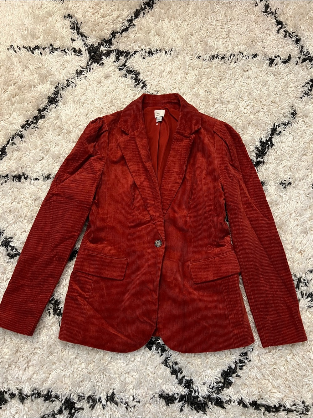 Women's Burnt Orange Corduroy Blazer Jacket